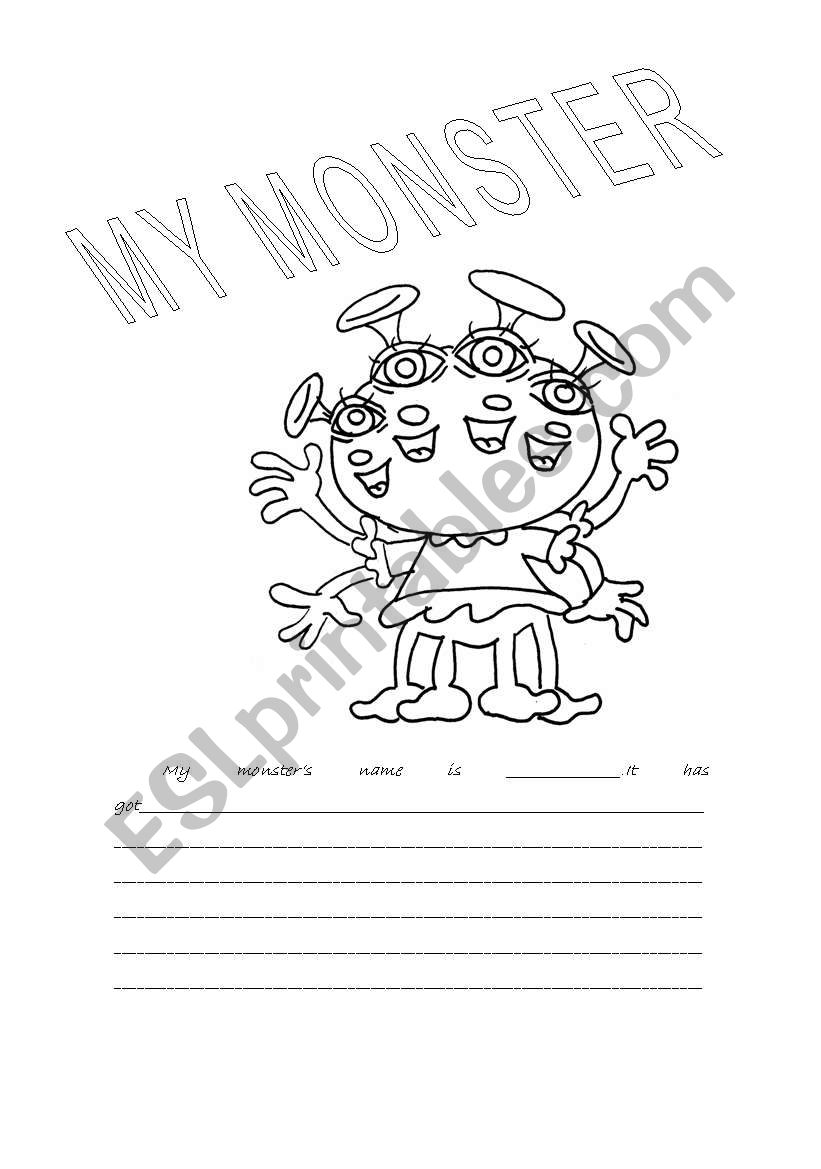 My monster worksheet