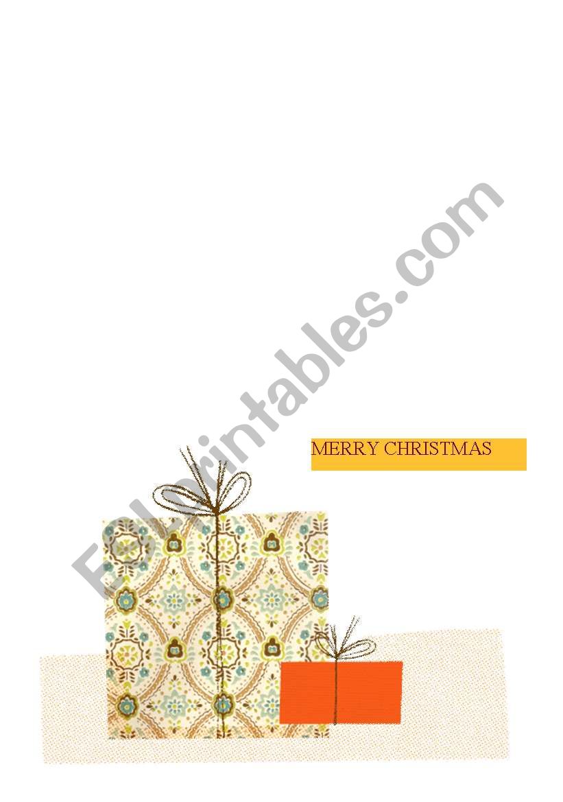 A CHRISTMAS CARD worksheet