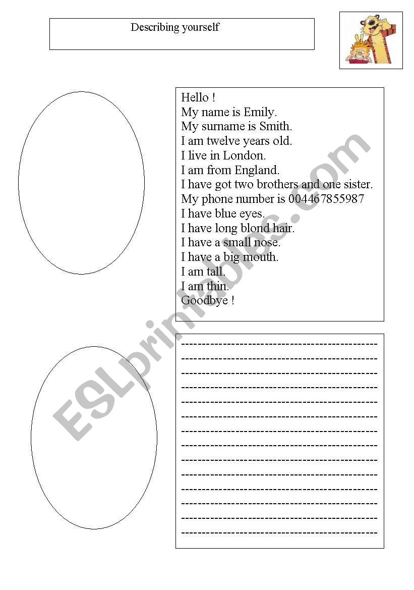 describing-yourself-esl-worksheet-by-caroline-olivier