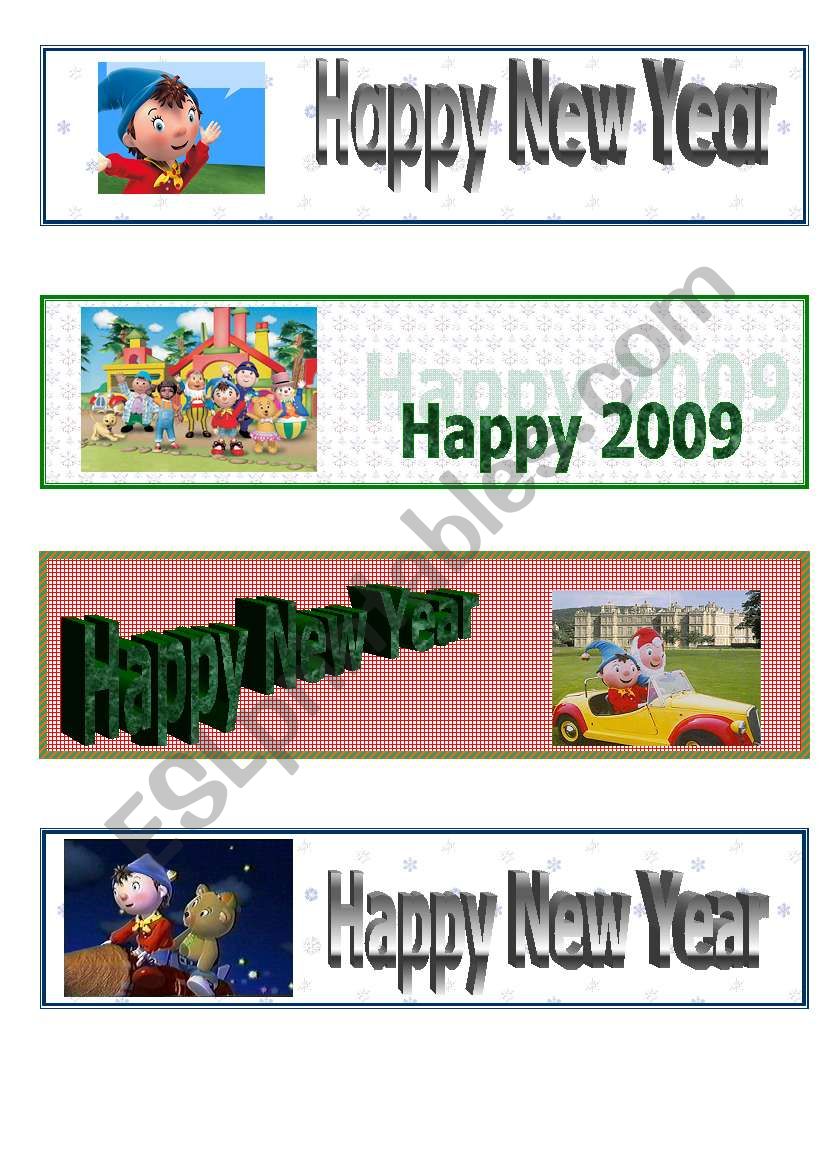 Bookmarker  with Noddy - Happy New Year