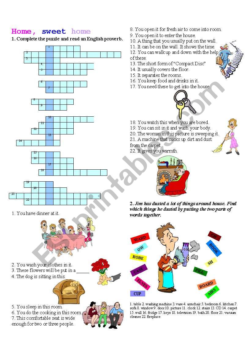 Home Sweet Home - II part worksheet