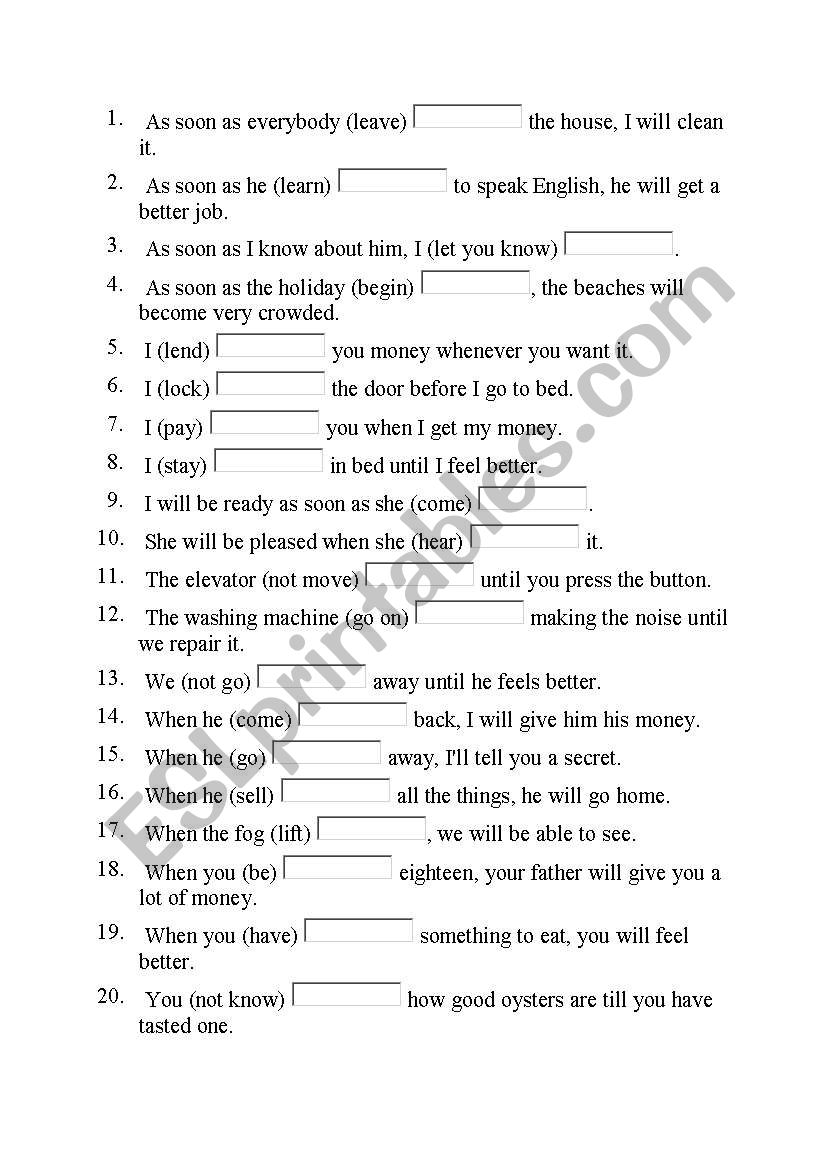 conditionals worksheet