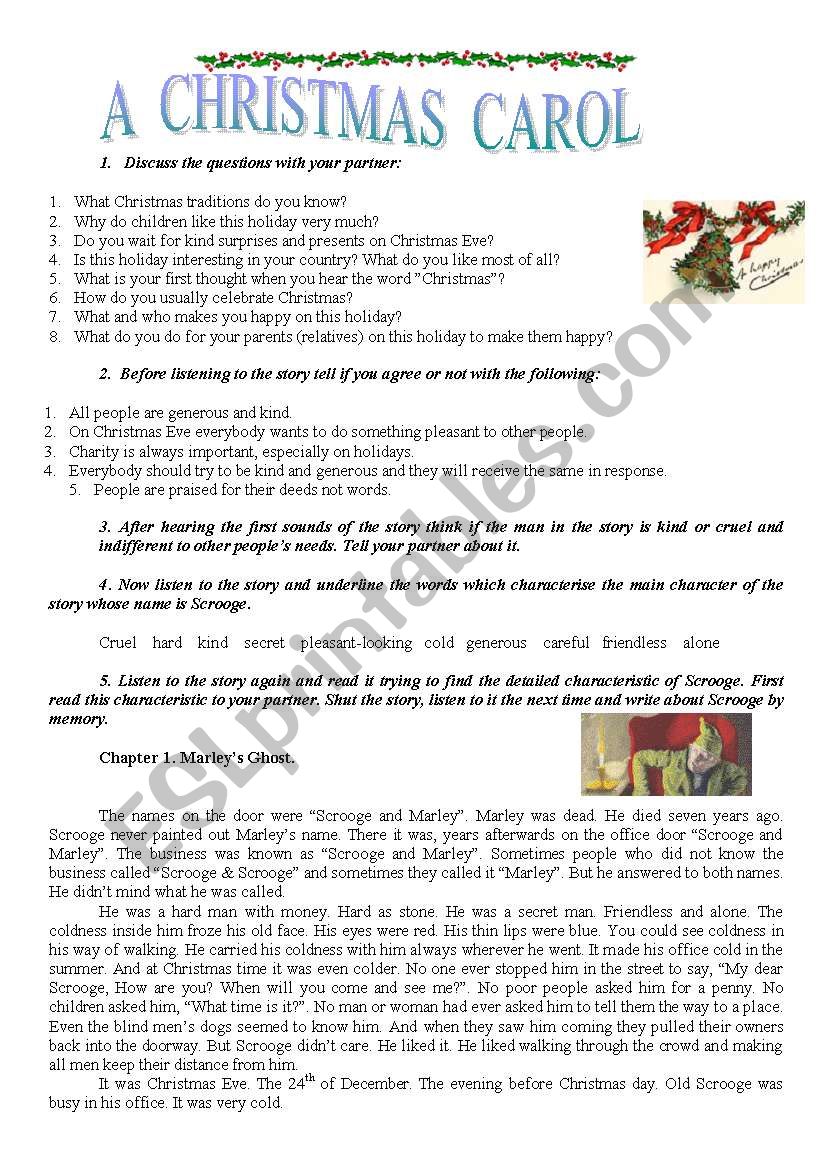 A Christmas Carol worksheet