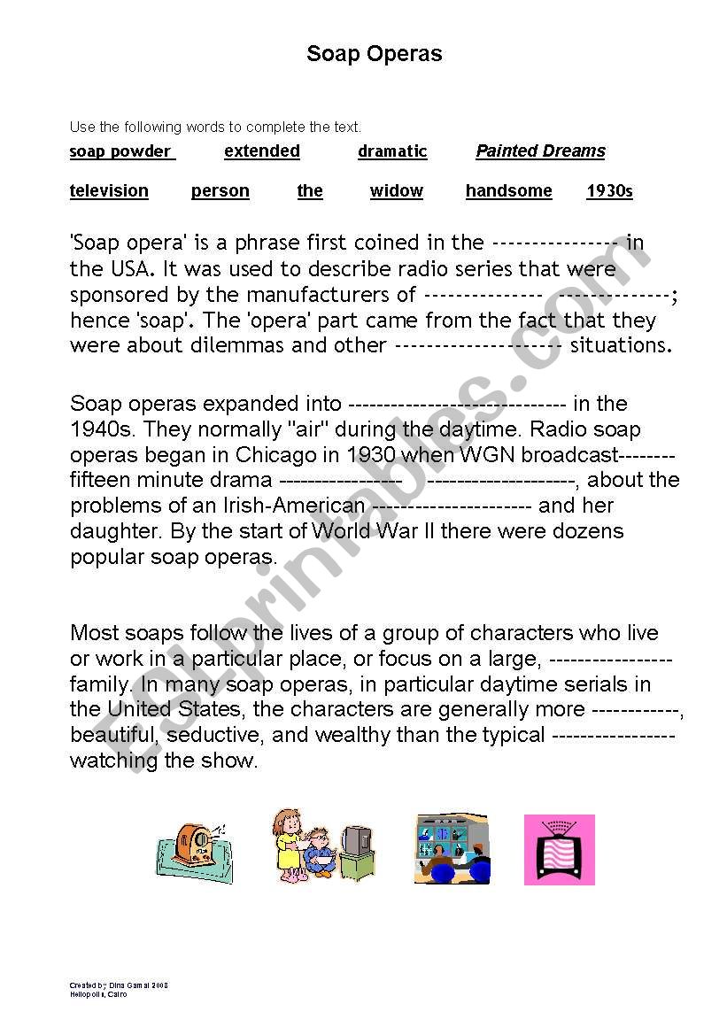 Soap Operas worksheet