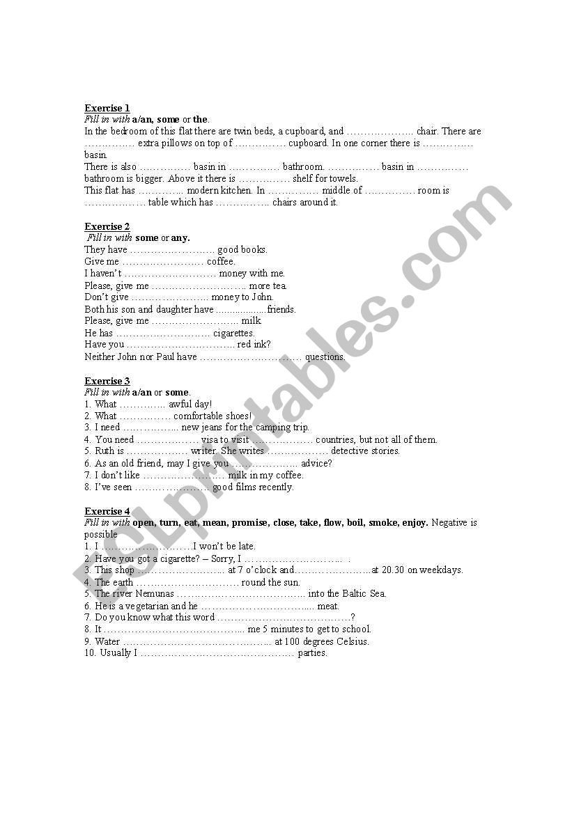 grammar worksheet