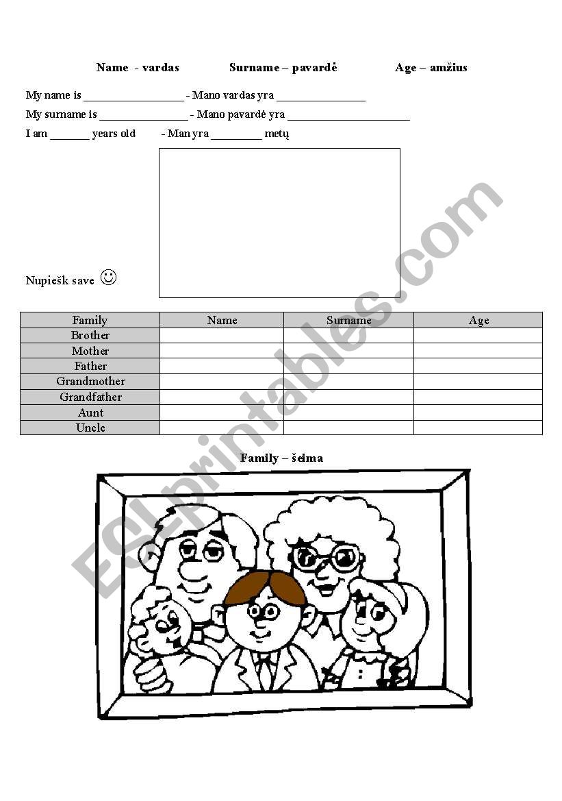 Name, age practice worksheet