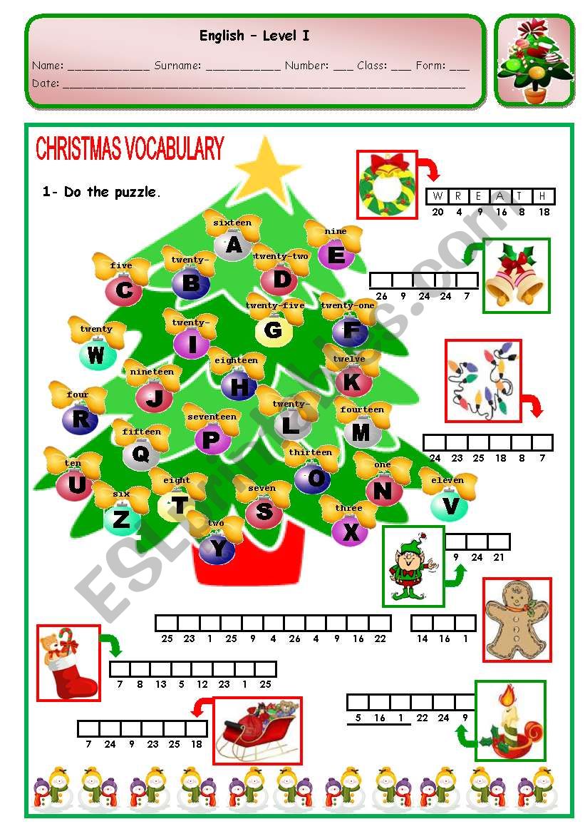 CHRISTMAS PUZZLE - PAGE 2 worksheet