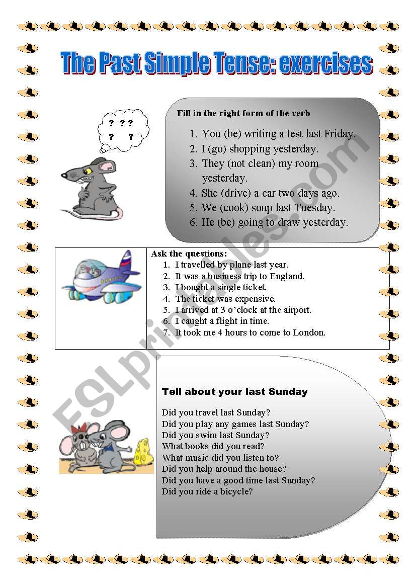 The Past  Simple Tense: exercises 