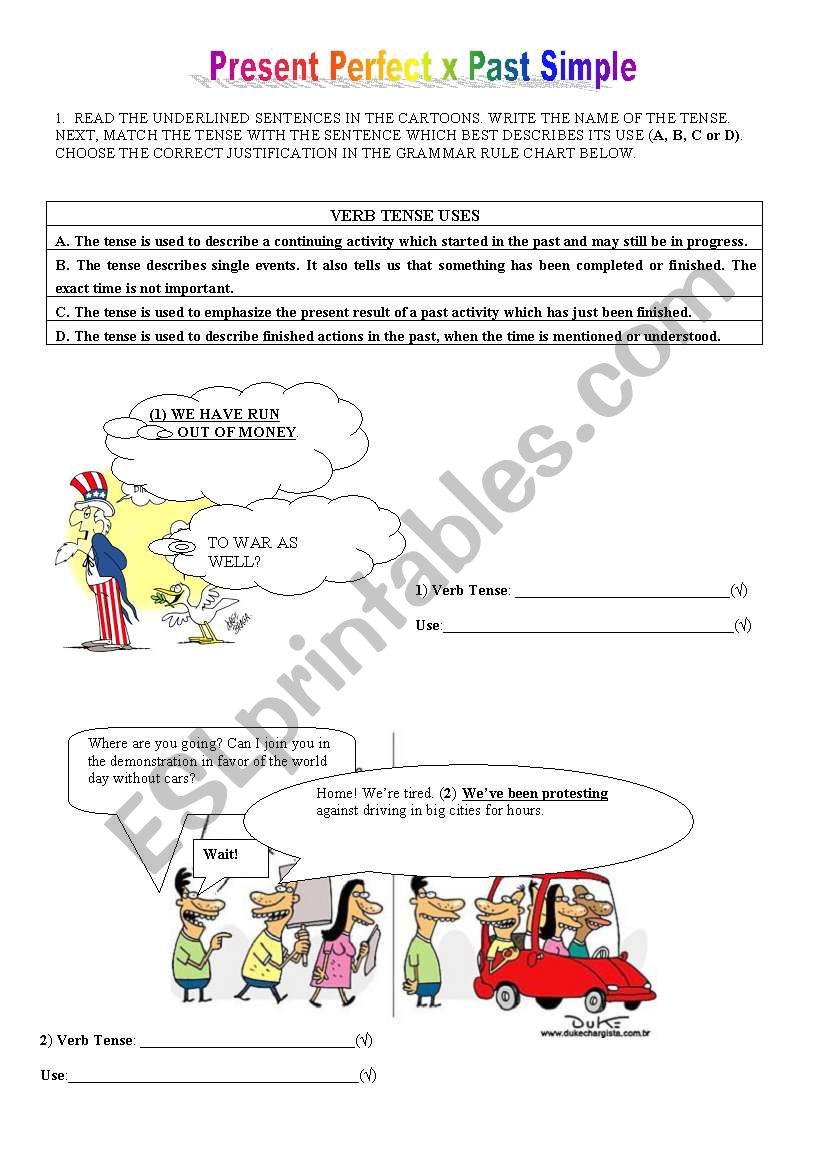  PPC, PPS AND PAST SIMPLE worksheet