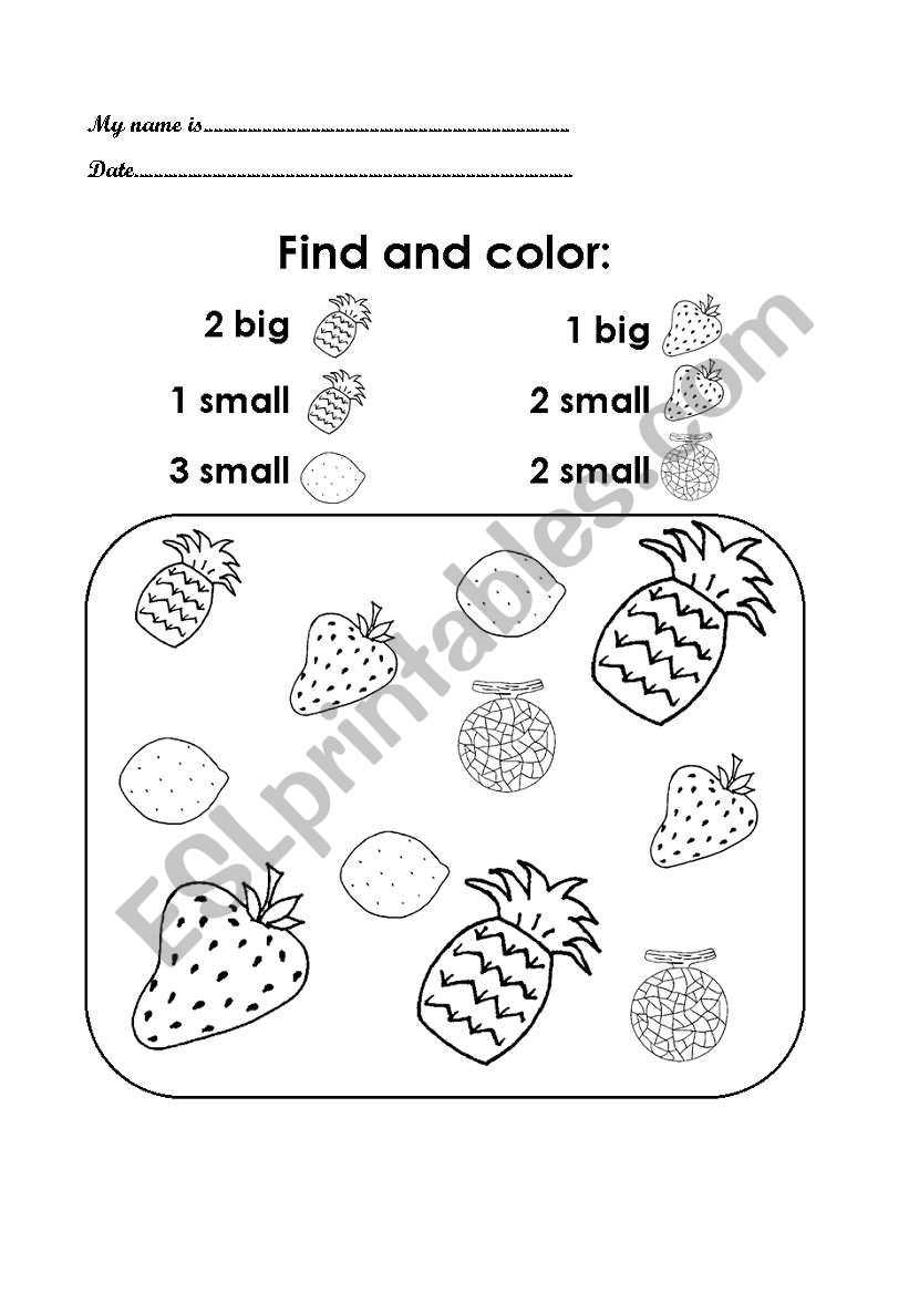 color the fruit worksheet
