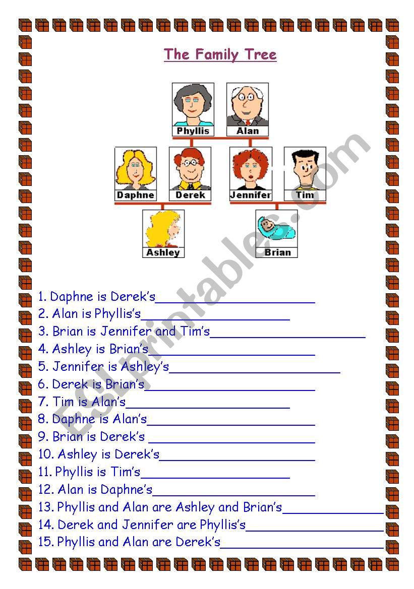 The family tree worksheet