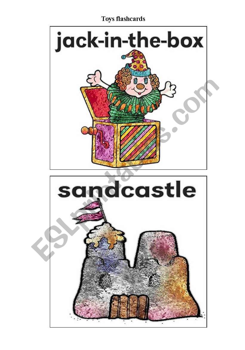 Toys flashcards worksheet