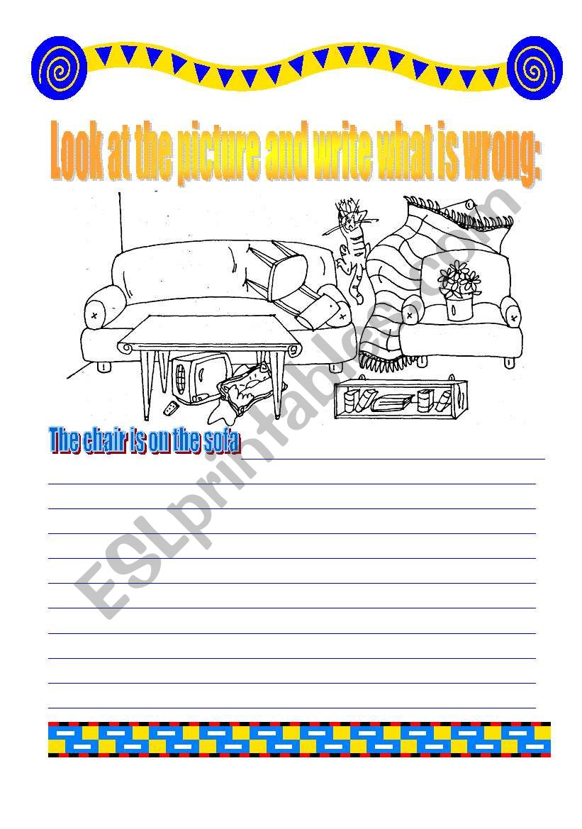 Room/prepositions WS worksheet