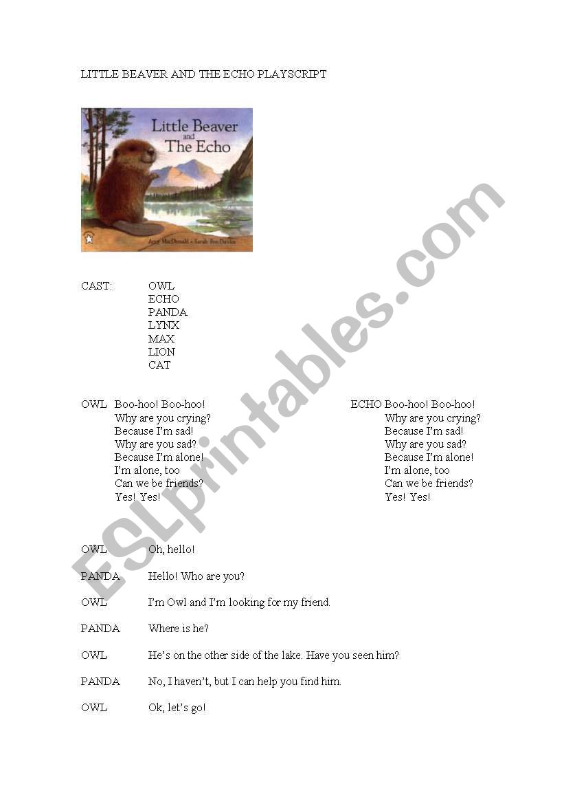 Little beaver and the Echo playscript