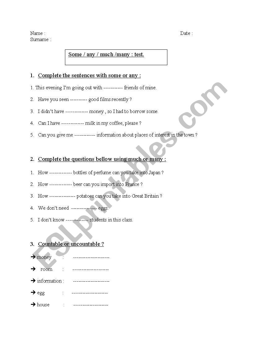 test some any much many worksheet