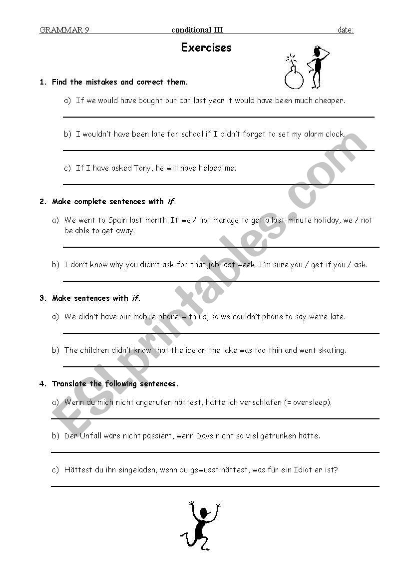 worksheet conditional III worksheet