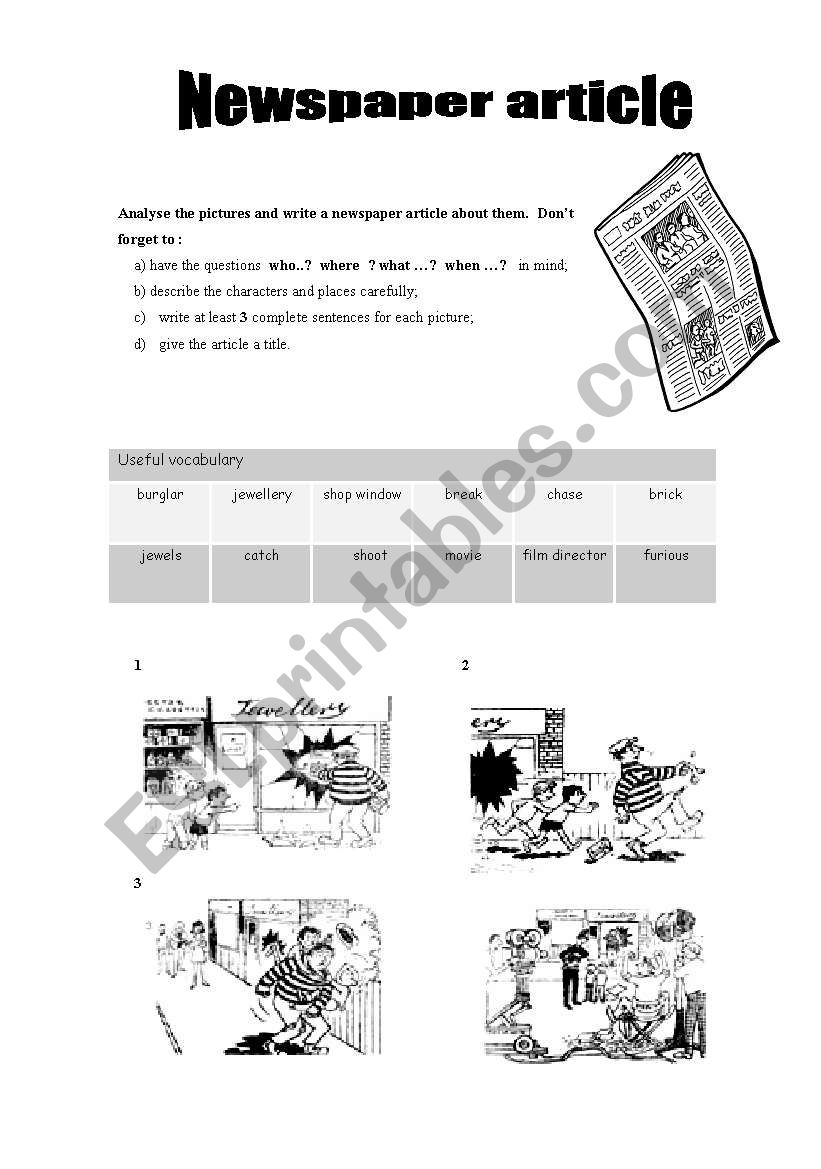Writing A Newspaper Article Esl Worksheet By Bigbang Writing A Newspaper Article Esl Worksheet By Bigbang