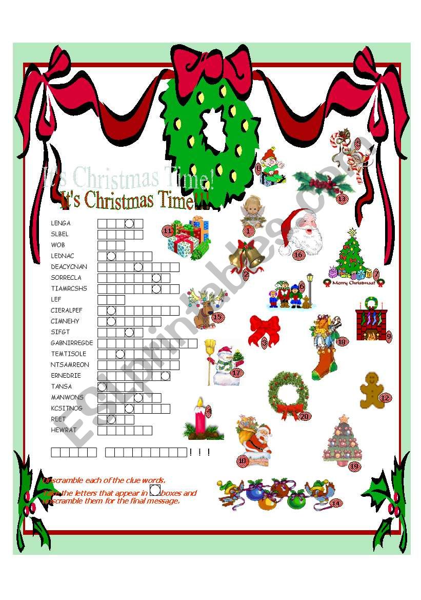 IT´S CHRISTMAS TIME!!! worksheet