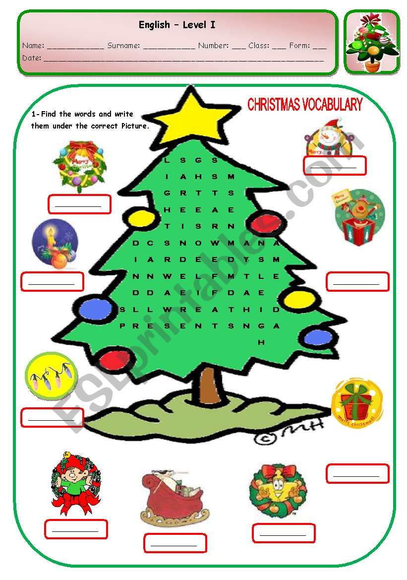 CHRISTMAS PUZZLE - PAGE 3 worksheet