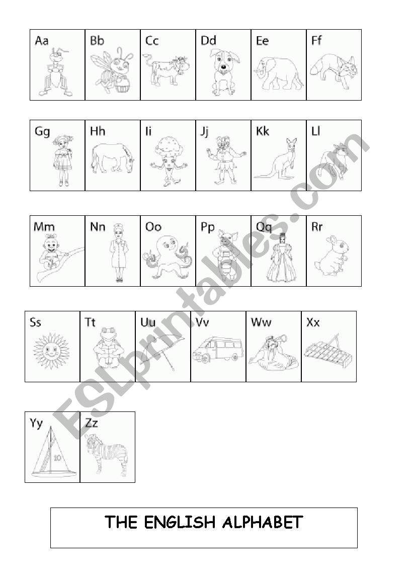 THE ENGLISH ALPHABET ESL worksheet by deiuca