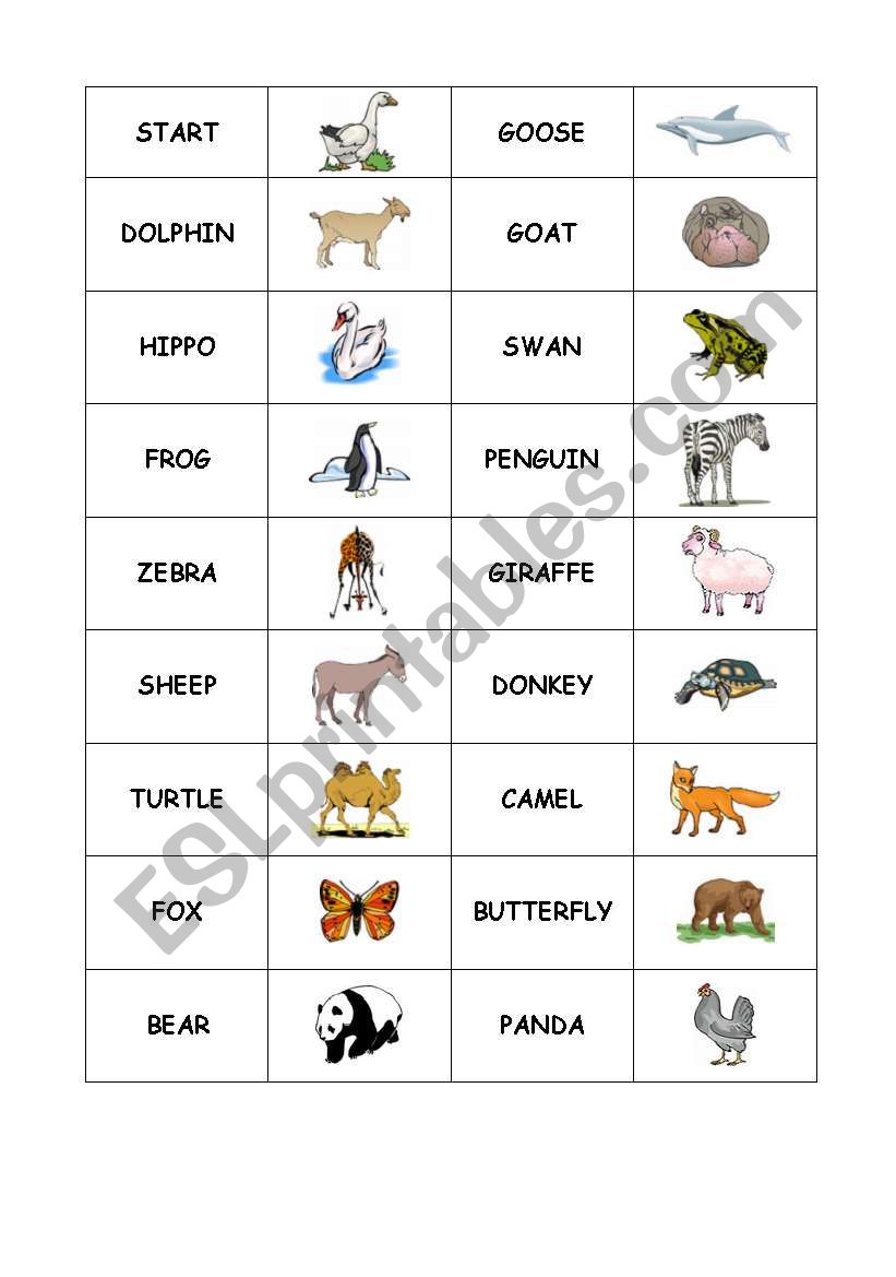 animals dominoes 2 worksheet
