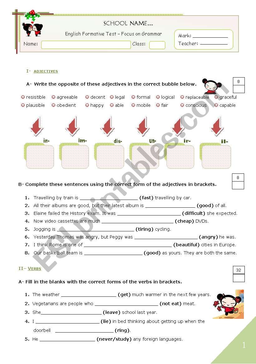 Grammar TEST for Advanced students or Upper Intermediate