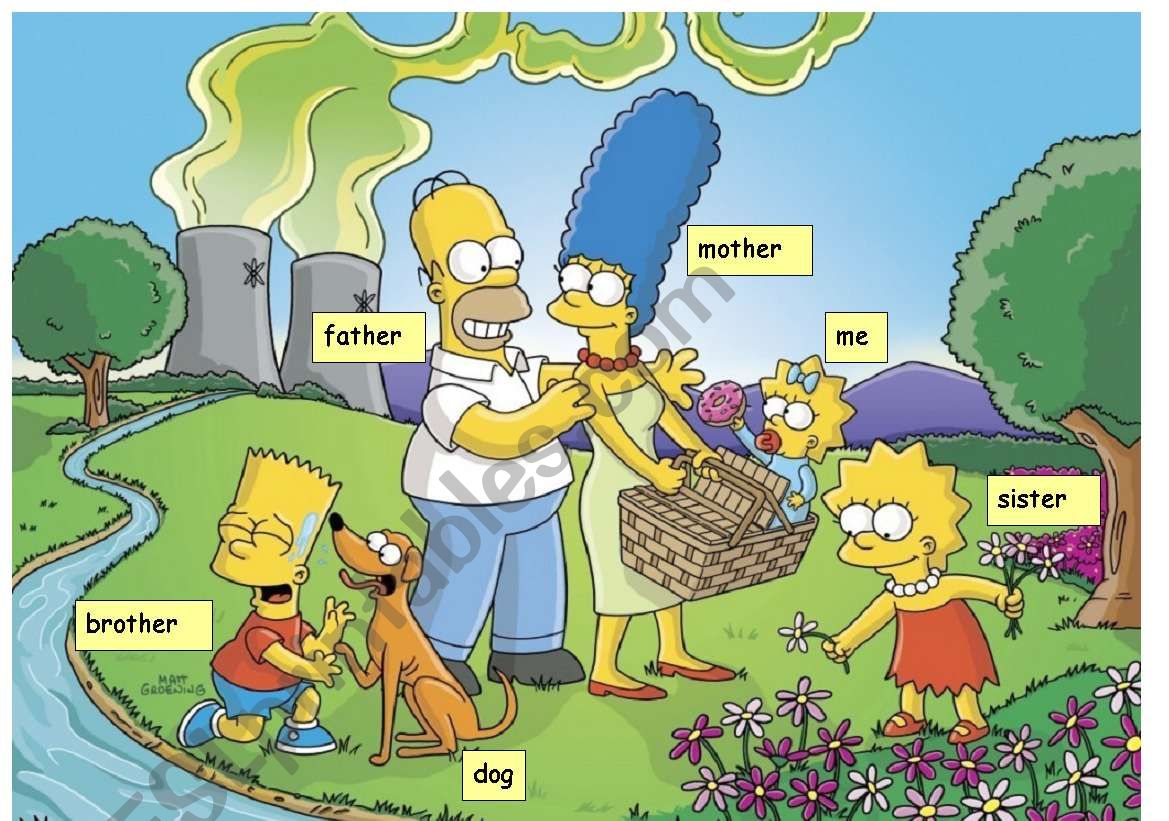 simpsons family worksheet