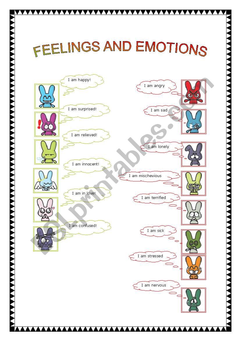 feelings and emotions worksheet