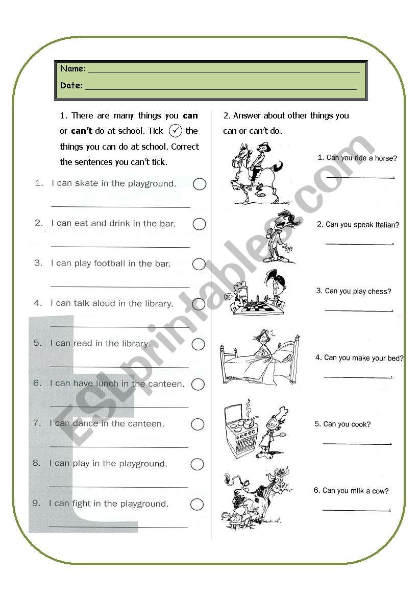 Can worksheet