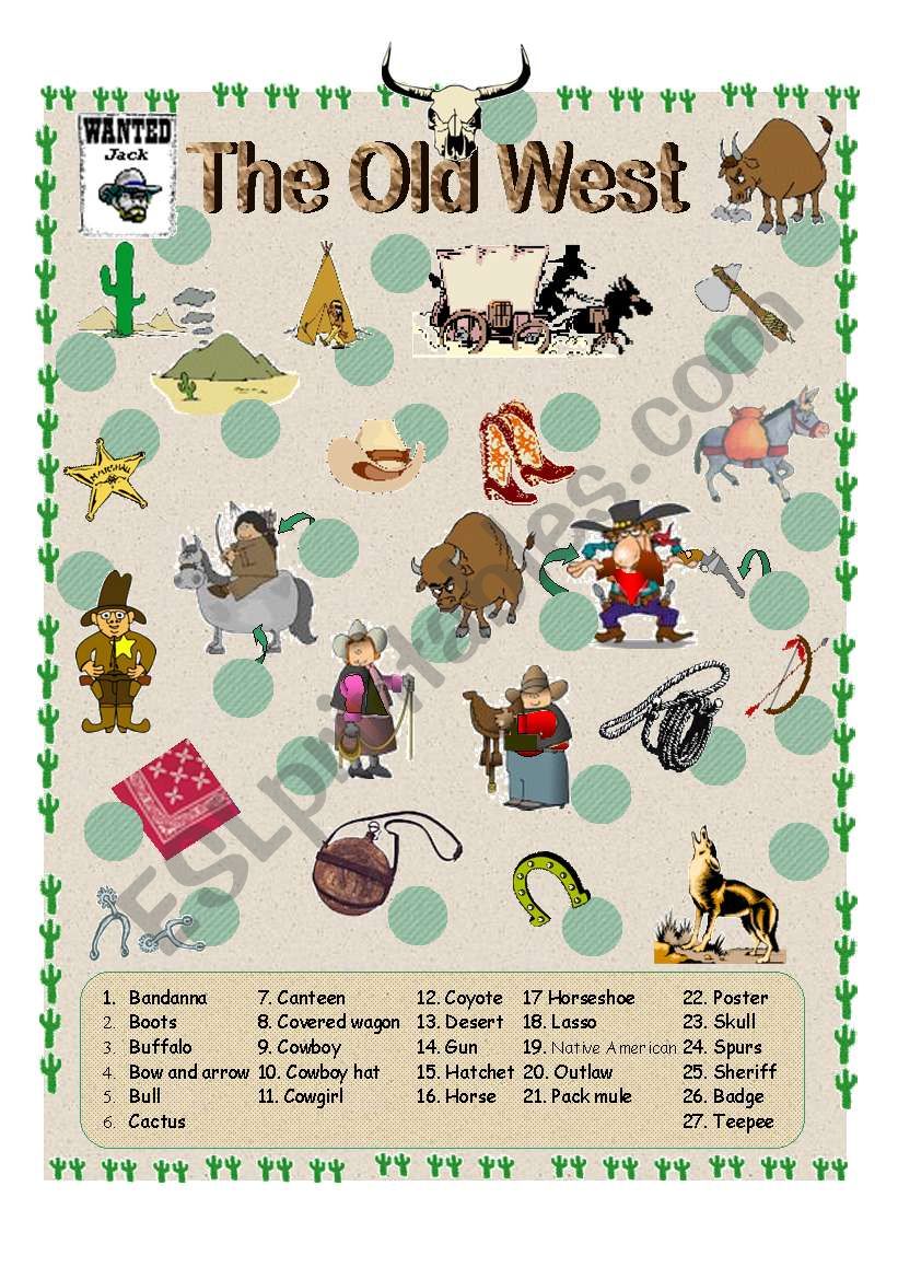 The Old West worksheet