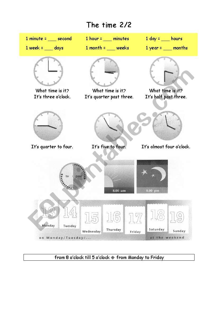 The time 2/2 worksheet