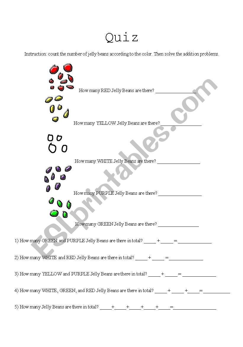 Adding and Subtracting Jelly Beans