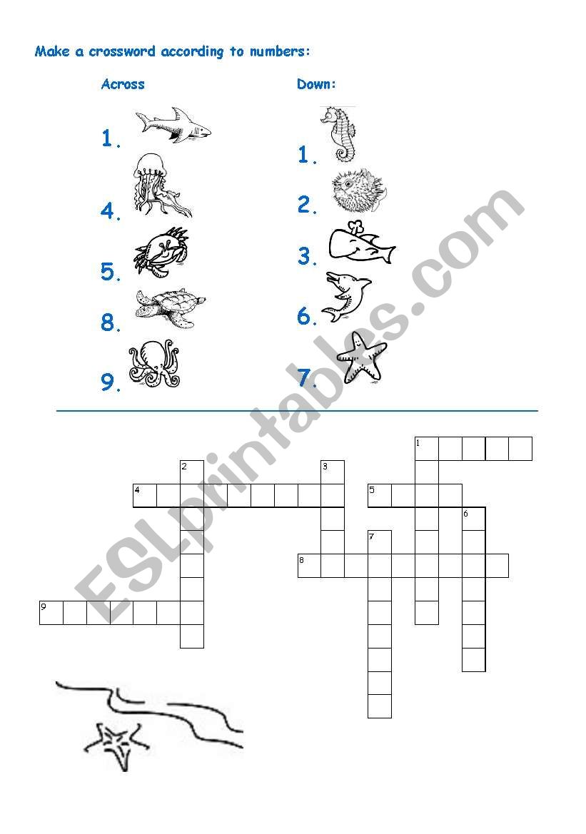 SEA ANIMALS PART 2 worksheet