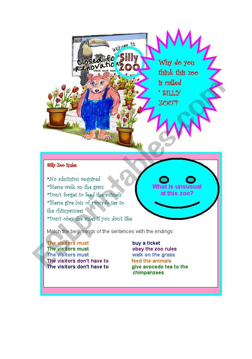MUST-HAVE TO-SILLY ZOO worksheet