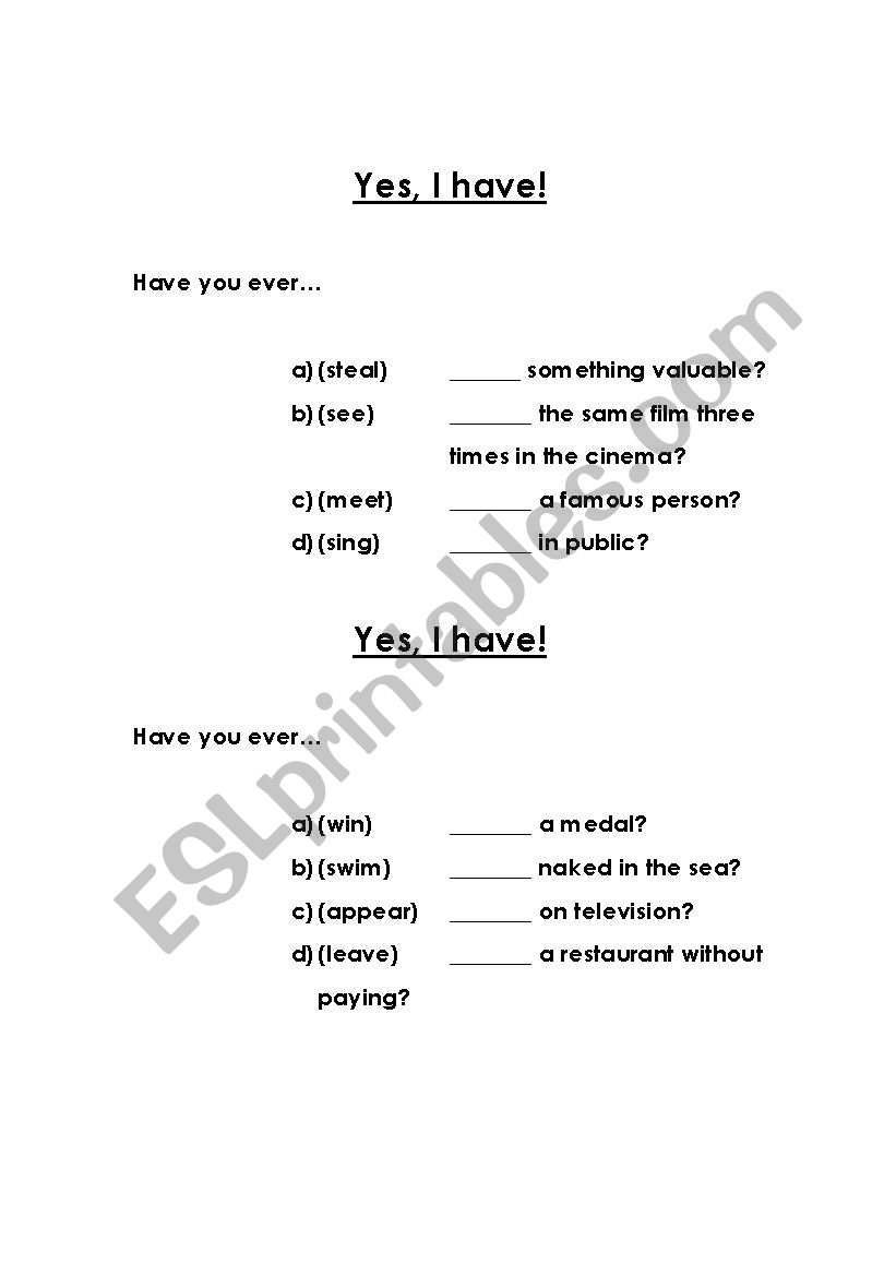 Yes, I have! worksheet