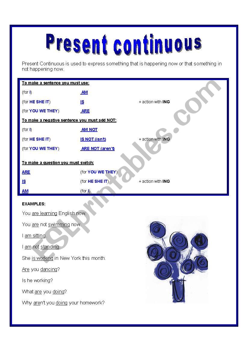 Present Continuous worksheet