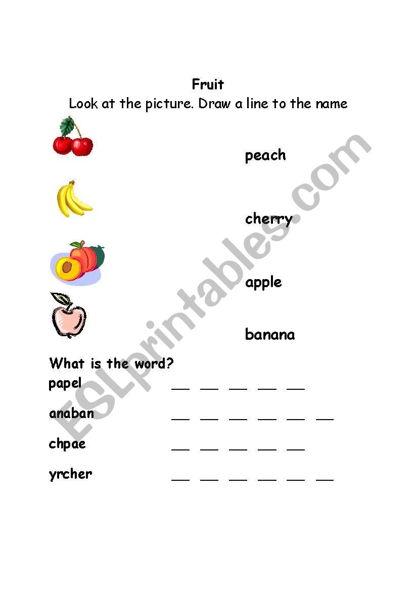 Fruit Match worksheet