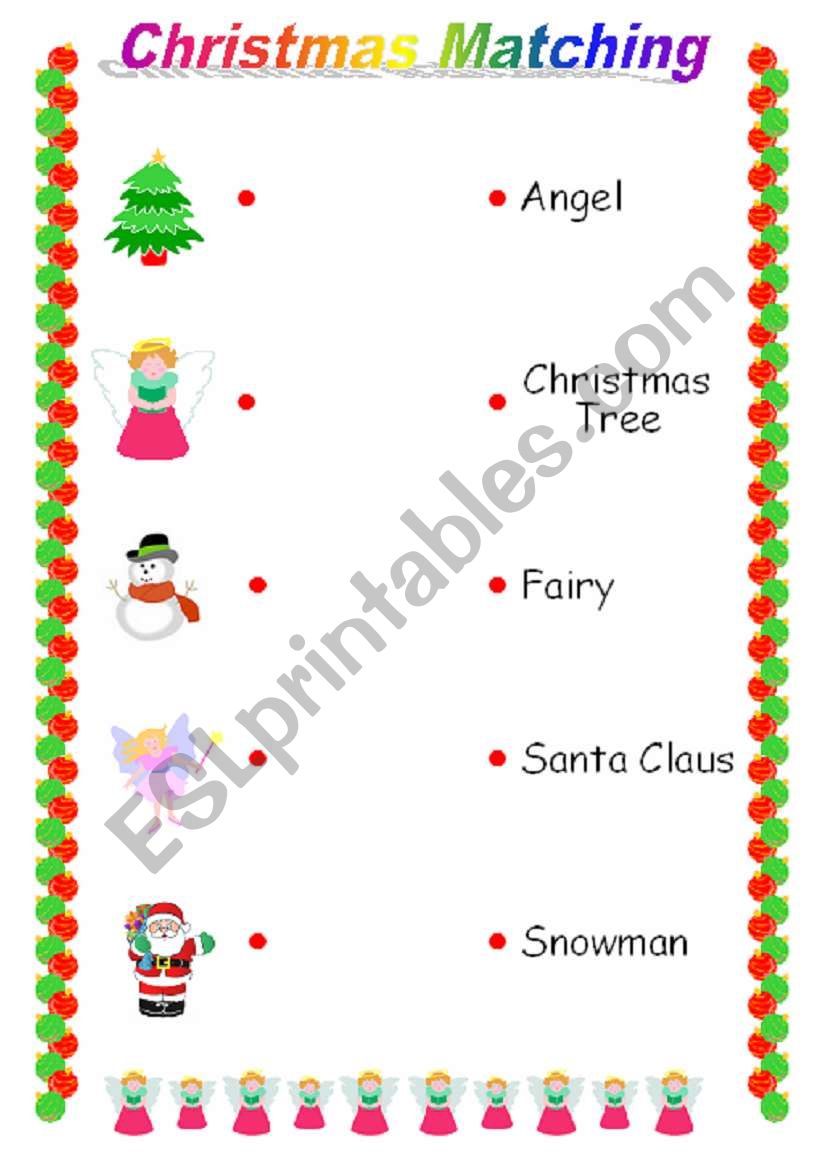 Christmas Matching Game worksheet