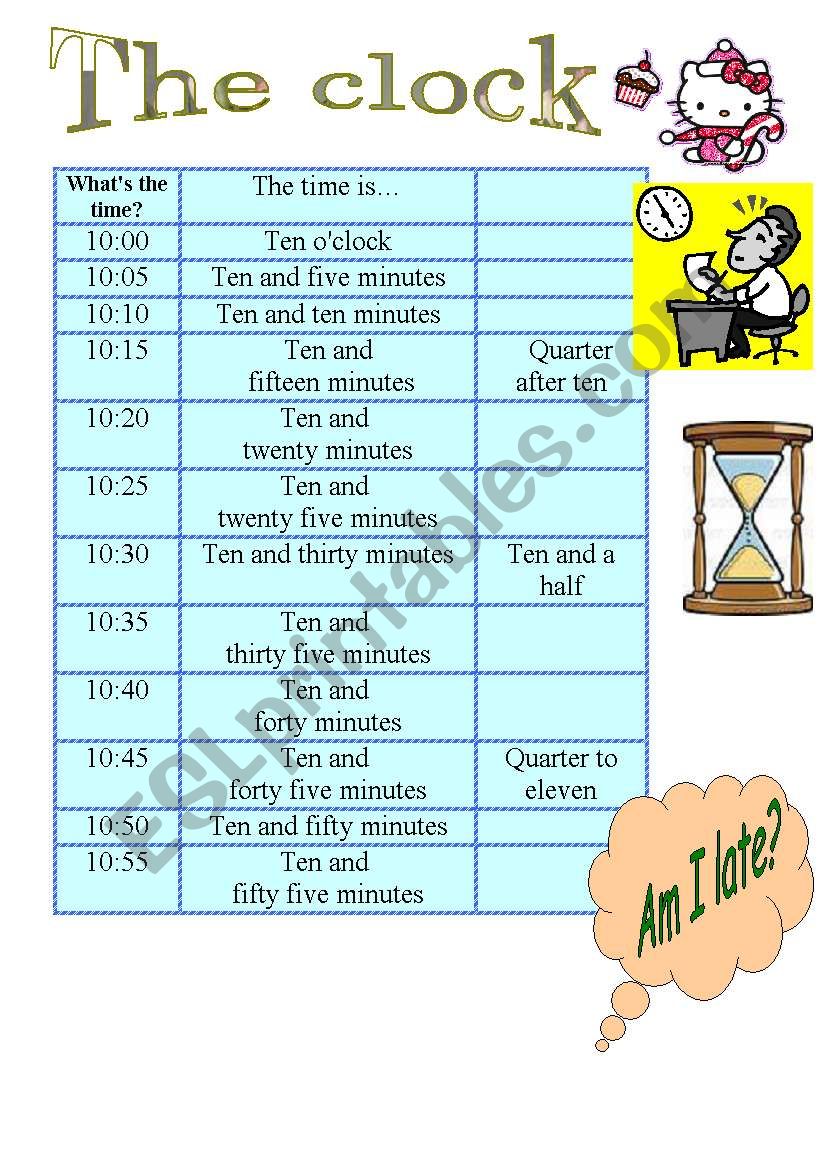 the time worksheet