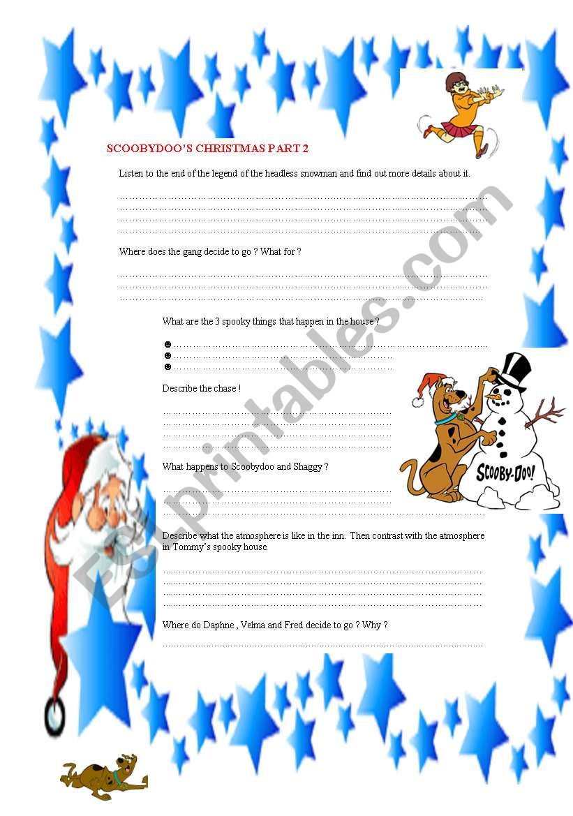 SCOOBYDOOS CHRISTMAS PART 2 worksheet