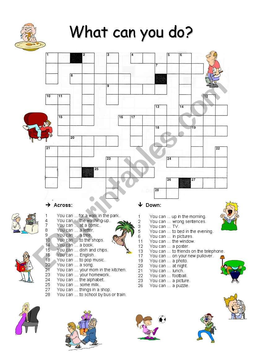 Crossword - What can you do? worksheet