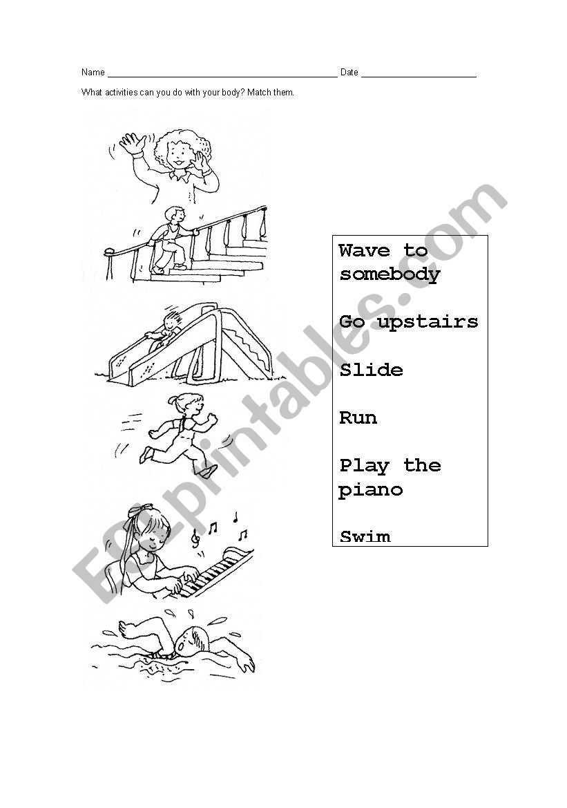 I can move my body worksheet