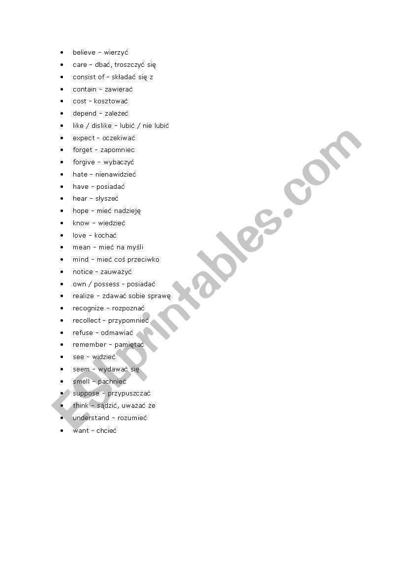 Feelings vocabulary worksheet