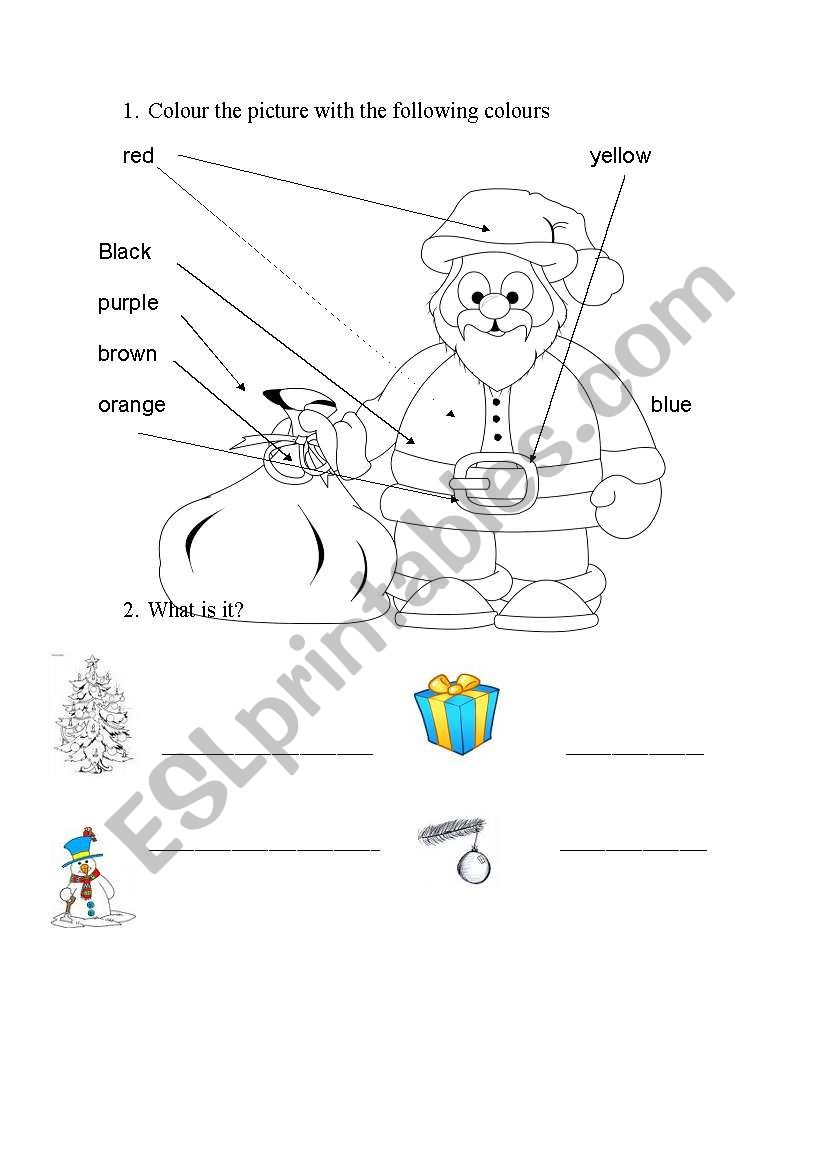 Colour the Santa worksheet