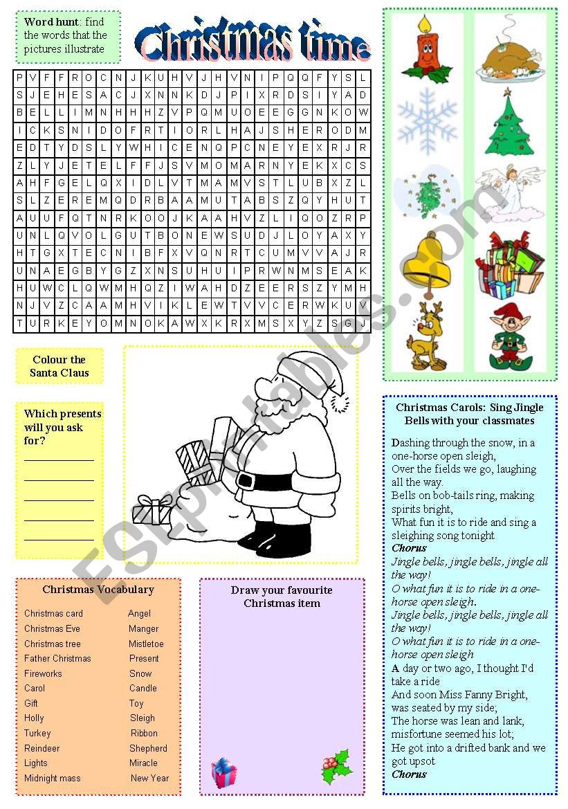 Christmas time  worksheet