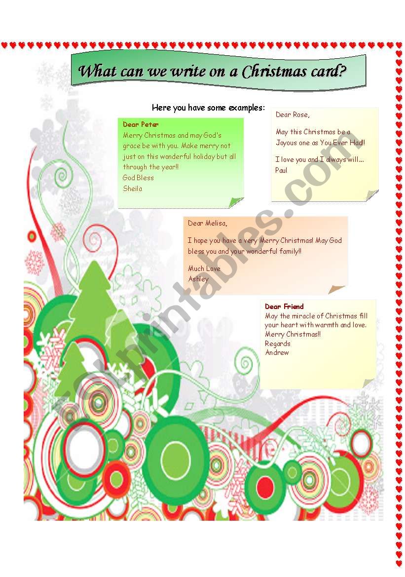 Christmas Cards: what to write on them