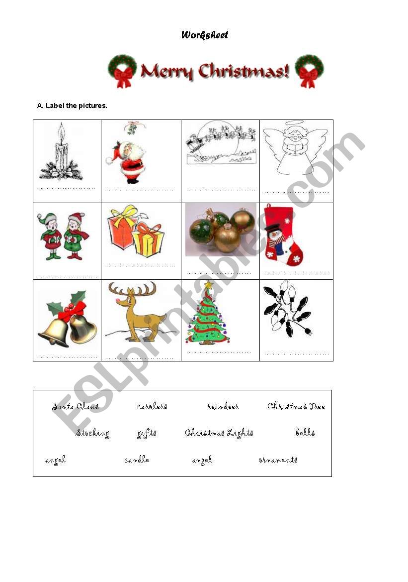 celebrating Christmas worksheet