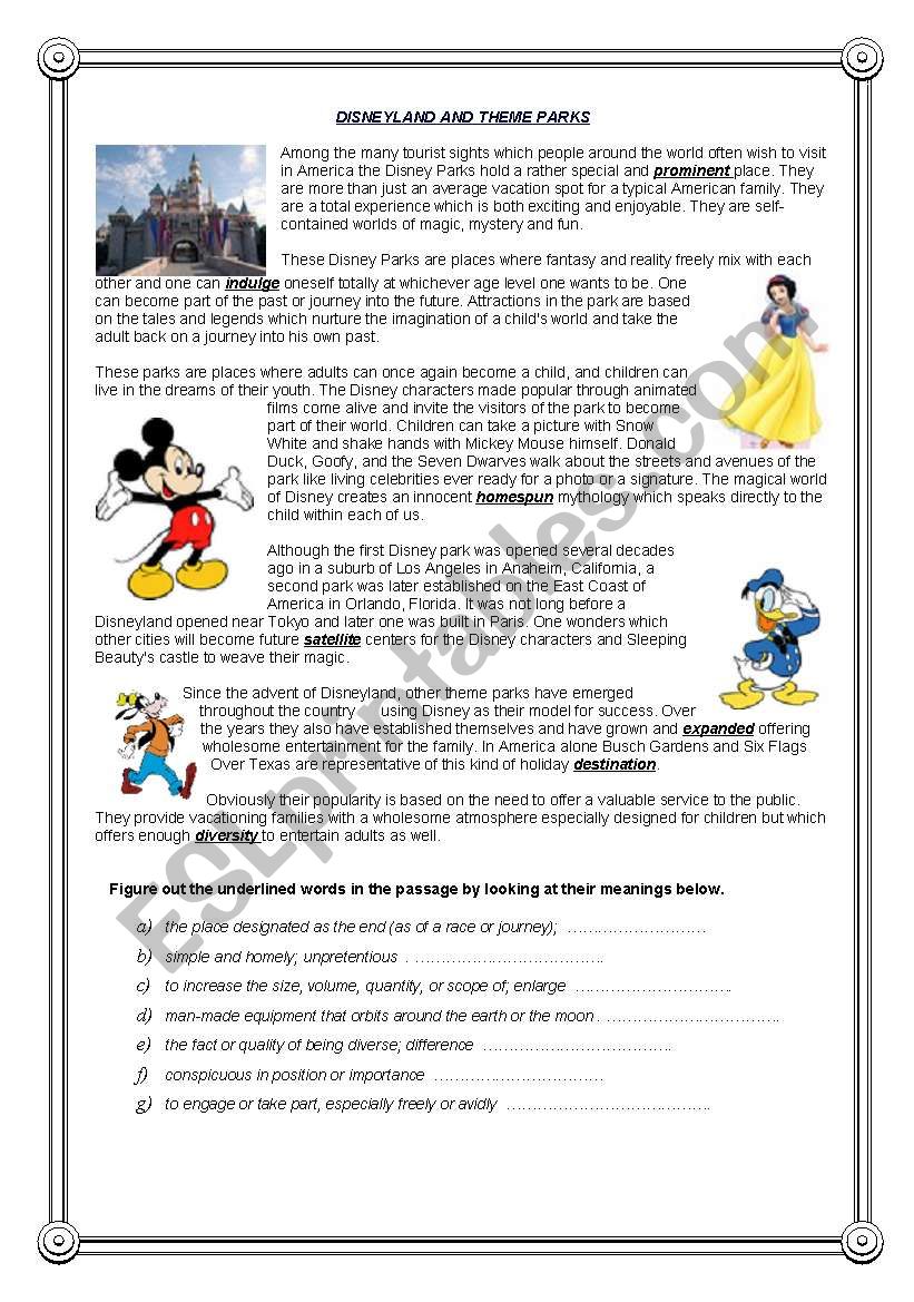 Disneyland - Cowboys - Hollywood - reading comprehension (4)