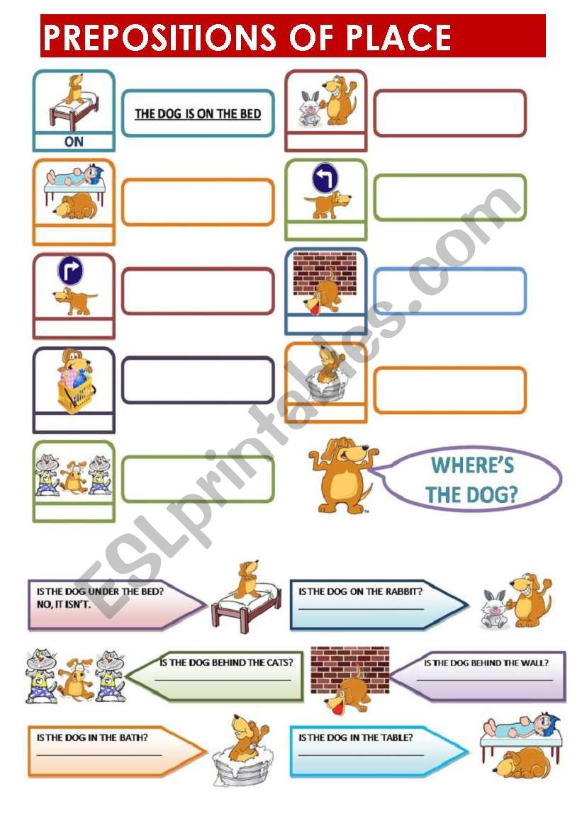 PREPOSITIONS OF PLACE worksheet