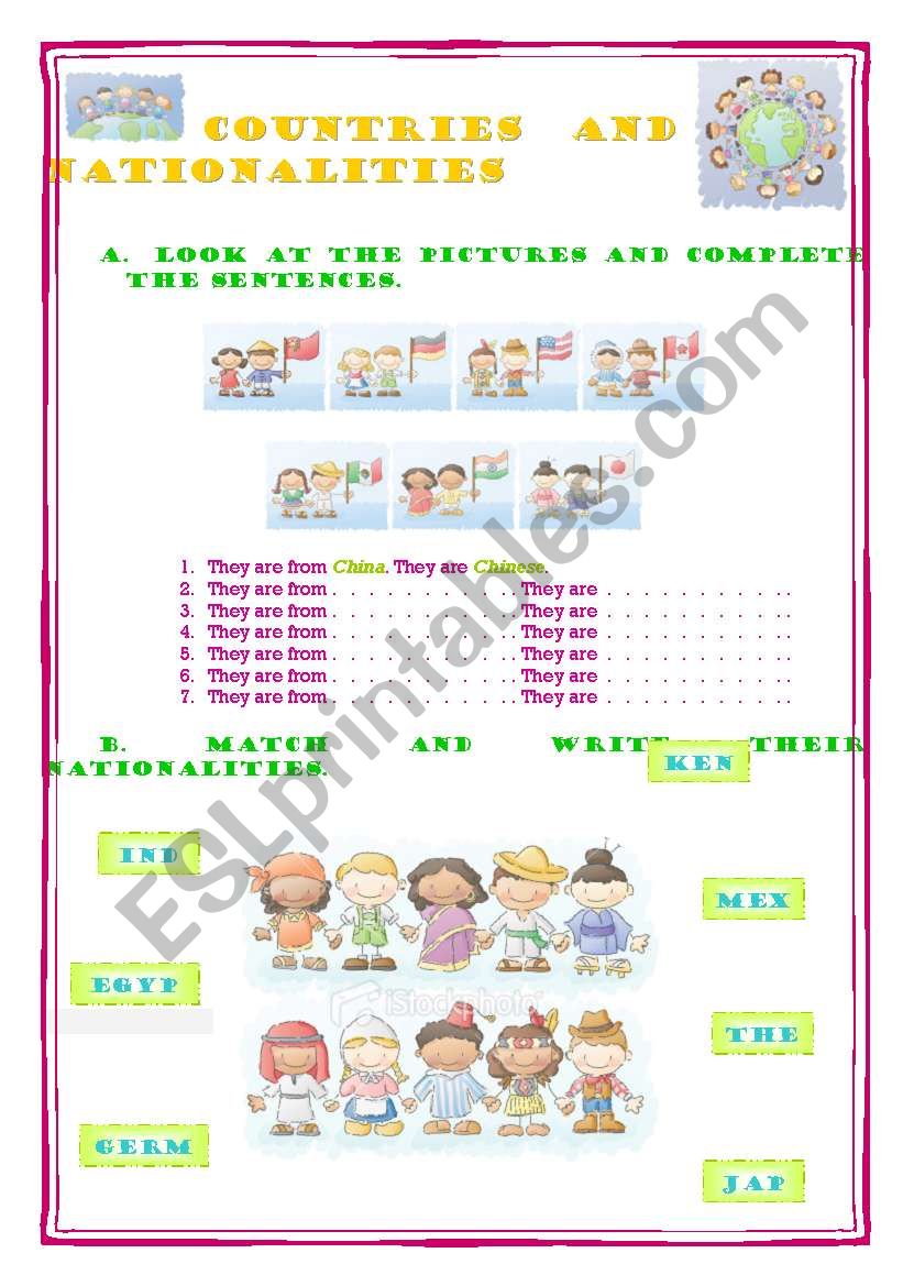 Countries and Nationalities worksheet
